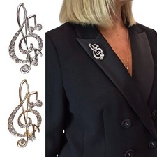 Treble Clef Brooch Pin Elegant