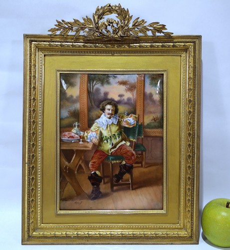 French limoges enamel - french, plaque
