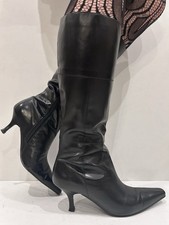 George Black Leather Knee High