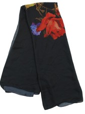 Ted Baker Women's Scarf Black Floral 100% Polyester Rectangle Scarf