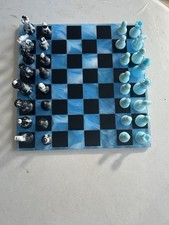 Resin Chess Table, Handmade
