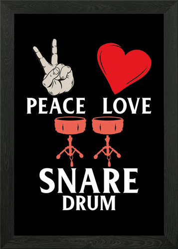 Peace love snare drum framed - snare,