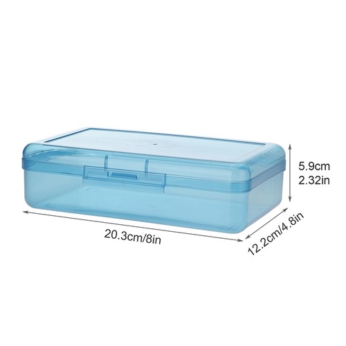 Blue plastic pencil case - blue,