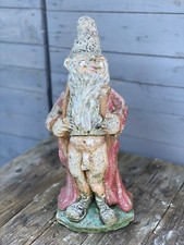 Antique 70s stone garden statue Garden Gnome Cheeky Wizard.