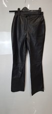 Milan Real Leather Ladies Trousers UK Size 10 With Front Zip and Button