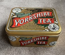 Yorkshire Tea Gold Tin Caddy Vintage Collectable 1990’s Taylor’s Of Harrogate 
