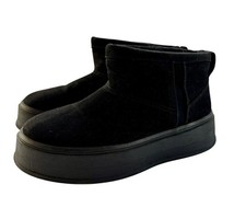 Zara Black Suede Faux Fur