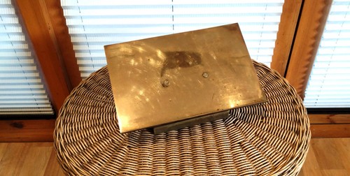 Vintage brass table - table, book