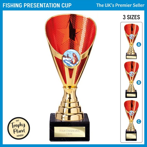Fishing gold red star cup - fishing,