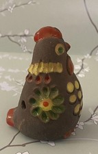 Ceramic Chicken Whistle Figurine Handpainted For Collectors