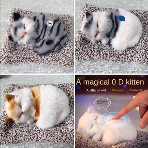 Realistic sleeping cat toy - cat,