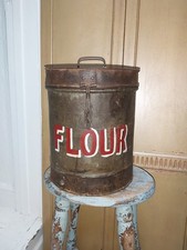 VINTAGE INDIAN METAL FLOUR BIN
