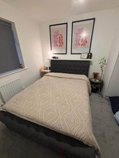 Grey Ottoman Double Bed Frame