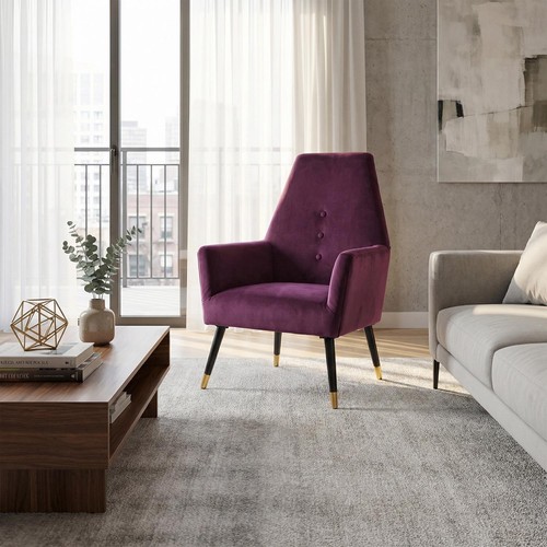Armchair wine velvet - armchair,