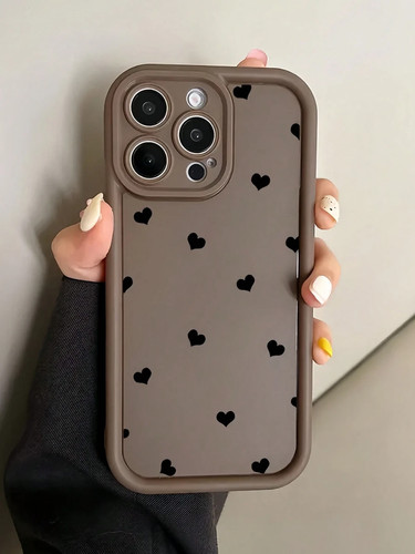 Brown heart phone case - heart,