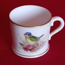 RARE ANTIQUE ROYAL WORCESTER, MINIATURE 'BLUE TIT' TANKARD