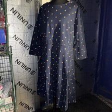 Joules Size 16 Shay Golden Polka Dot Navy Dress Lot 46 Winter Dress