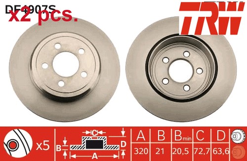 Pcs rear brake disc - rear,