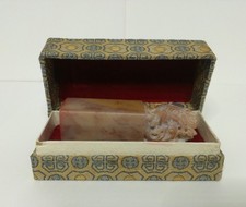 Vintage Chinese Foo Dog Lion Stamp Figurine Carved Soap Stone Seal Stamp Boxed