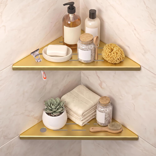 Gold corner shower caddy - shower, 2