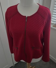 Ladies Deep Red Zipped Jacket