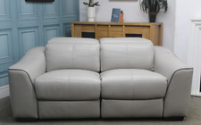XAVIER, ELECTRIC RECLINER 2 SEATER SOFA IN FEATHER GREY LEATHER