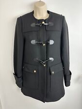 ZARA Black Lined Duffle Coat With Toggle Buttons Size Small 