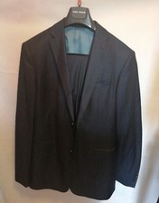 paul davis black grey stripe modern designer slim fit suit size 40 EU 50