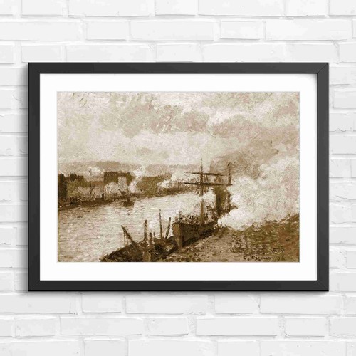 Impressionist harbor scene - harbor,