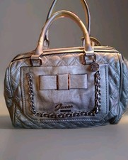 Collectible Metallic Guess Purse Handbag with Outer Pocket