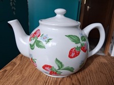 Charming Cath Kidston Strawberry & Floral Pattern Teapot - New -