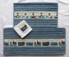 Lighthouse. Tugs Pilot Fishing Boats. Nautical - Bath & Hand towel & Face cloth