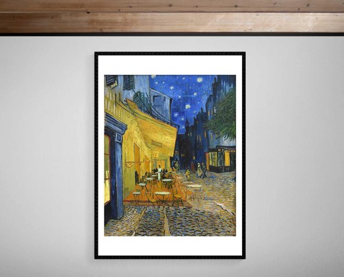 Café terrace night print - night,