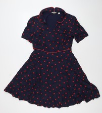 Jack Wills Women’s Blue Polka Dot Fit & Flare Dress UK 10
