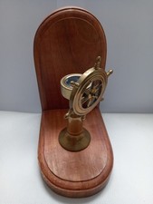 Vintage  Brass Ship Wheel Desk
