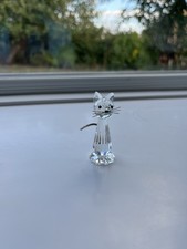 Swarovski Tall Cat With Metal Tail & Whiskers