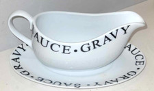 waterside china script Gravy Boat With Stand contemporary monochrome