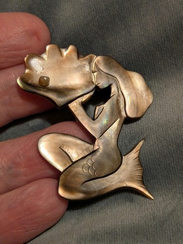 Vintage french mermaid brooch - french,