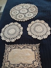 Set of 4 Assorted Cream  Vintage Lace  Dining/Sitting Room  Table Mats 