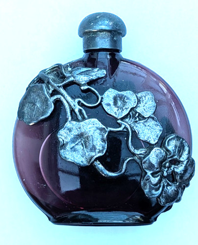 Vintage purple glass perfume - vintage,