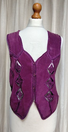Vintage dark pink suede