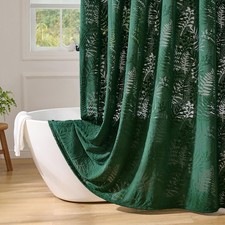Dark green shower - dark, curtain