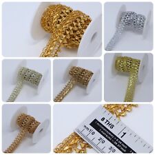 FCL 1.5 Cm W 2 M Metallic Scallop Gota Zari Lace Craft trim embellishment sewon