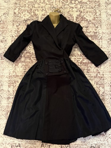 Vintage 1950s dress black - vintage,