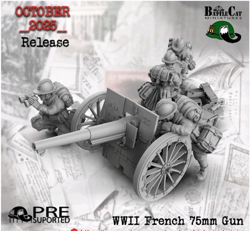 Ww2 french 75mm field - 1:72, gun