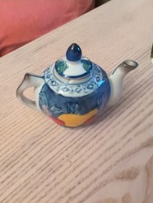 Small ,Cute Vintage Ceramic Teapot wit Removable Lid , colourful 