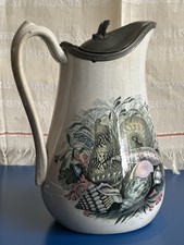 Victorian Staffordshire Pewter Lid Jug Seaweed & Shells c1860