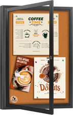 Enclosed Bulletin Board,Outdoor Weatherproof Cork Noticeboard with Locking Door,