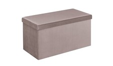 Velvet Medium Storage Ottoman - Pink