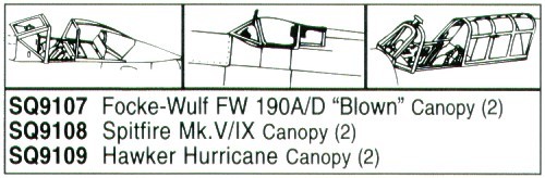 Squadron canopies sqs9107 - sqs9107, 1:72